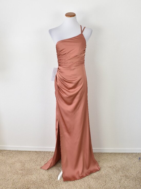 Azazie Dresses & Skirts - Azazie EREN Cedar Rose Mermaid One Shoulder Stretch Satin Dress NEW - 4